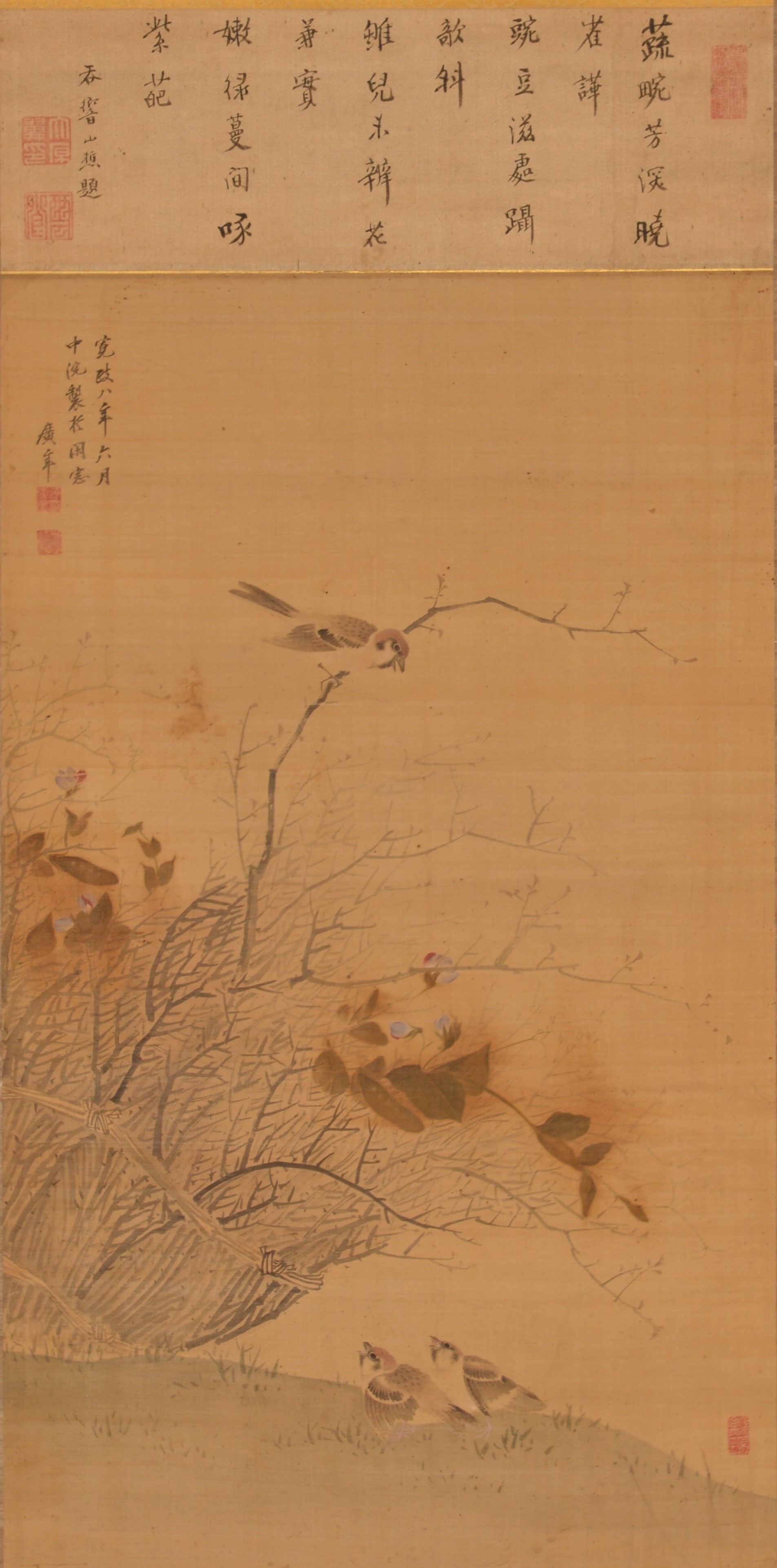 蠣崎波響、名鷹図、超希少・大判画集画、新品高級額装付 蠣崎波響、名鷹図、超希少・大判画集画、新品高級額装付 日本